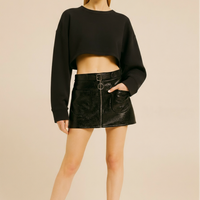 新品zip mini skirt