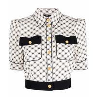 logo print cropped shirt(40/S)