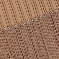 リブ編みニット フリンジマキシワンピース