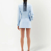 新品-vinyl mini skirt-brown