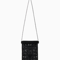 Cording Embroidery Pouch With Leather Strap - black(入荷リクエスト)