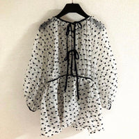 ほぼ未使用 sheer dot silk blouse(UK6/S)入荷リクエスト受付中