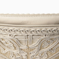 Cording Embroidery Pouch With Leather Strap - White(入荷リクエスト)