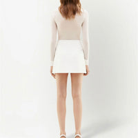 新品-vinyl mini skirt-brown