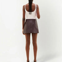 新品-vinyl mini skirt-baby pink