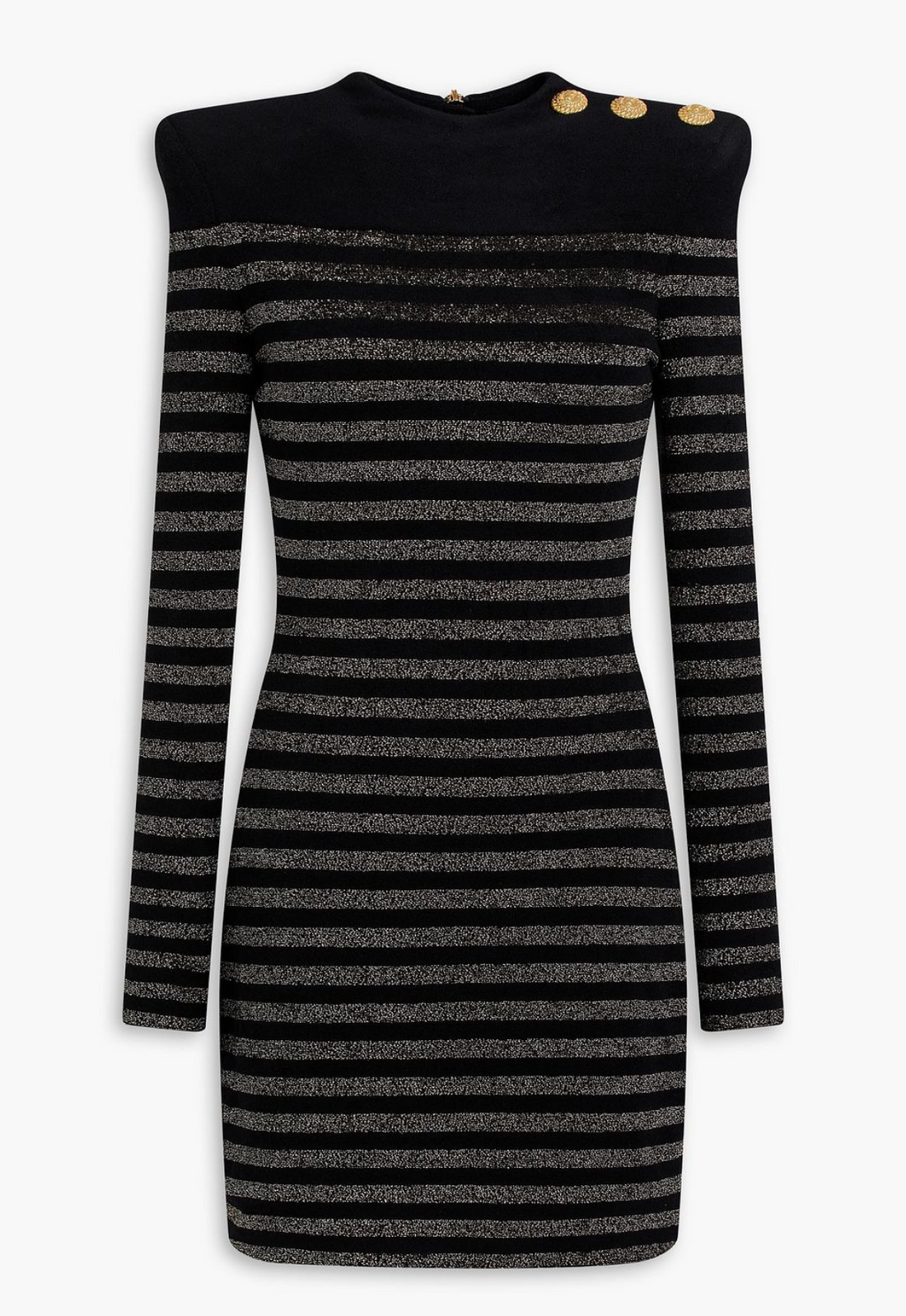 metallic stripe dress