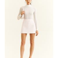 新品-vinyl mini skirt-baby pink