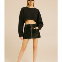 新品zip mini skirt