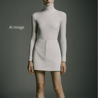 新品-vinyl mini skirt-brown