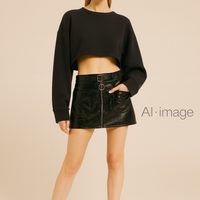 新品zip mini skirt