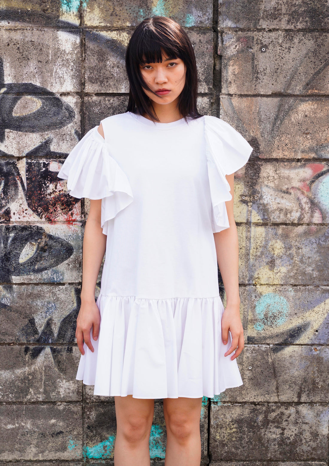 New RUFFLE SLEEVE DRESS