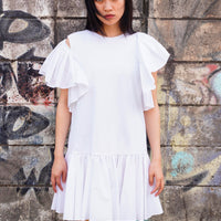新品 RUFFLE SLEEVE DRESS