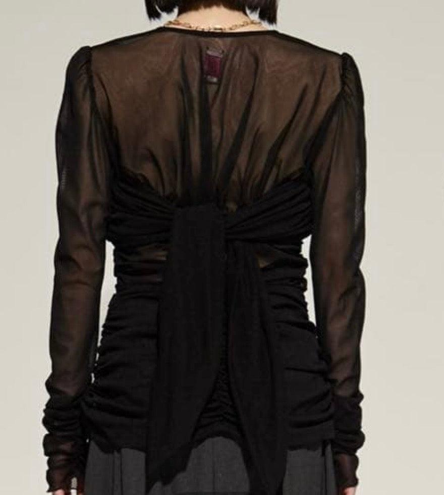未使用品 【手洗い可】STUDIOS for FETICO 別注 TULLE GATHERD TOP (FREE SIZE)入荷リクエスト受付中