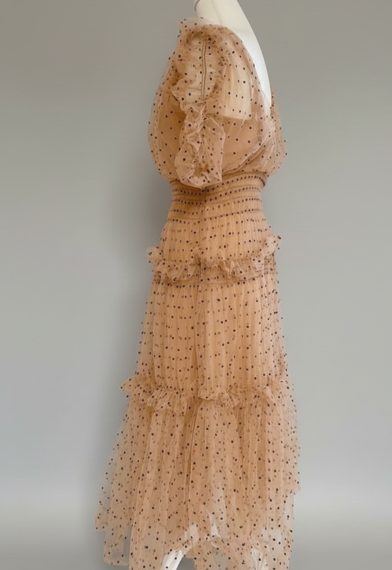 dot mesh dress