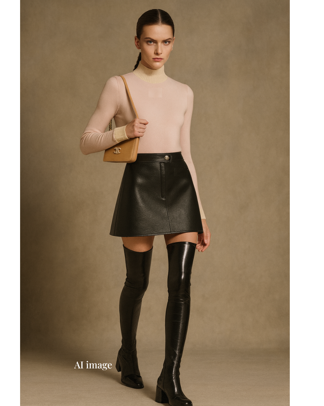 新品-vinyl mini skirt-black