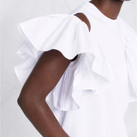 新品 RUFFLE SLEEVE DRESS