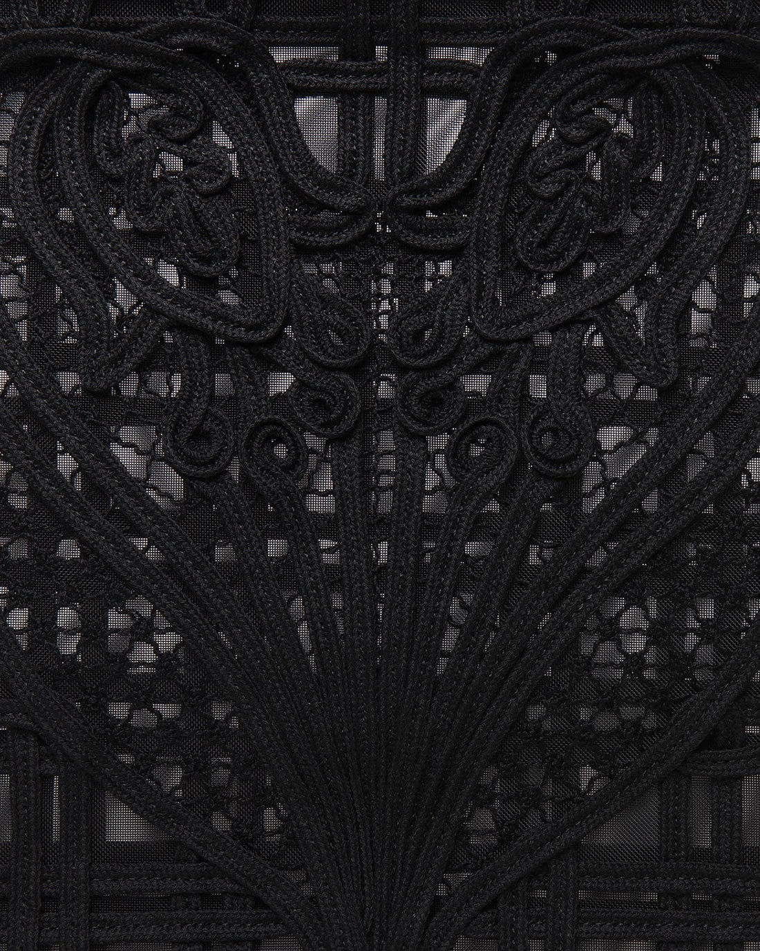 Cording Embroidery Pouch With Leather Strap - black(入荷リクエスト)