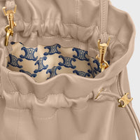 新品/新作 small crystal pouch in lambskin beige(入荷リクエスト)