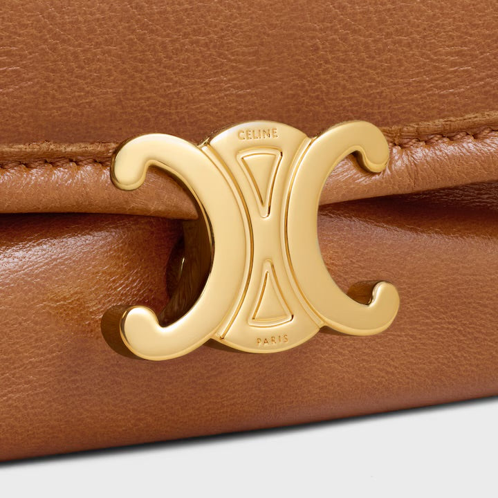 新作/新品 HALFMOON SOFT TRIOMPHE BAG IN SUPPLE SHINY LAMBSKIN  brown(入荷リクエスト)