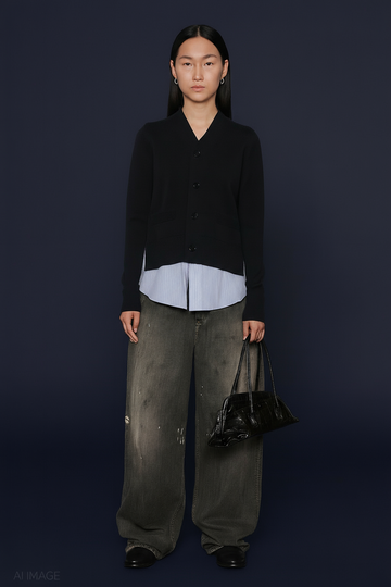 layered cardigan