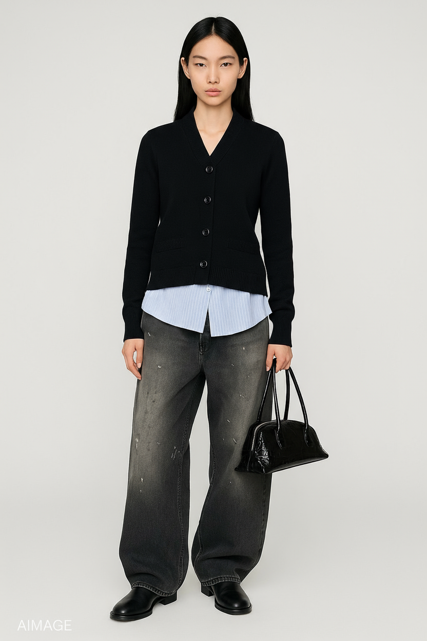 layered cardigan