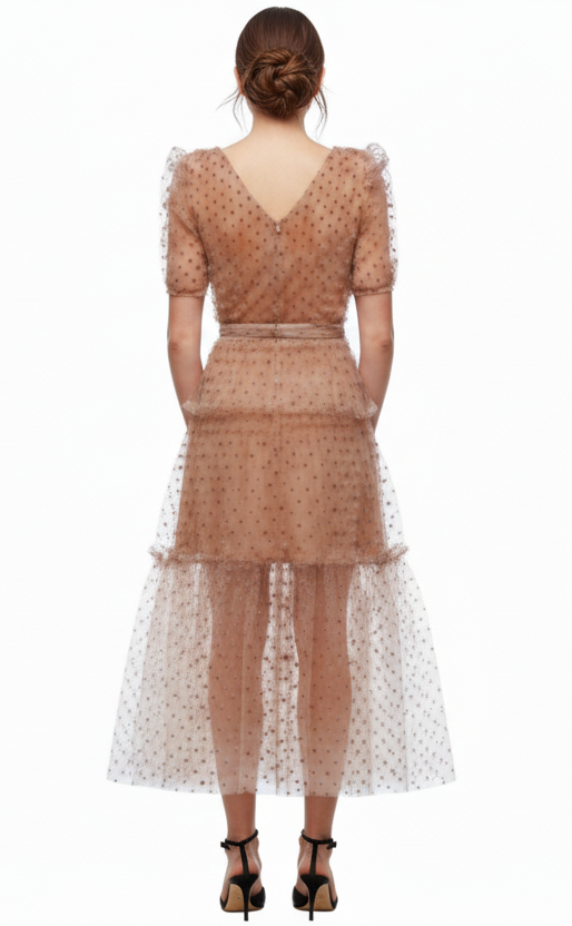 dot mesh dress
