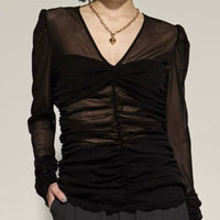未使用品 【手洗い可】STUDIOS for FETICO 別注 TULLE GATHERD TOP (FREE SIZE)入荷リクエスト受付中