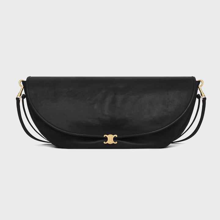 新作/新品 HALFMOON SOFT TRIOMPHE BAG IN SUPPLE SHINY LAMBSKIN  black(入荷リクエスト)