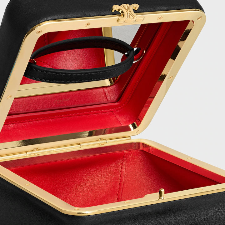 New Small Triomphe Frame in Supple Calfskin Black (Available upon request)