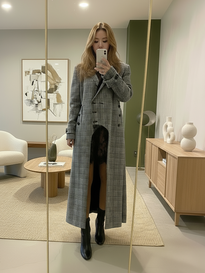 GRAY LONG COAT