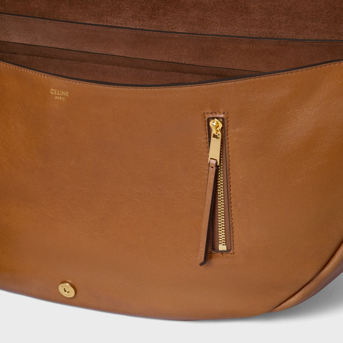 新作/新品 HALFMOON SOFT TRIOMPHE BAG IN SUPPLE SHINY LAMBSKIN  brown(入荷リクエスト)