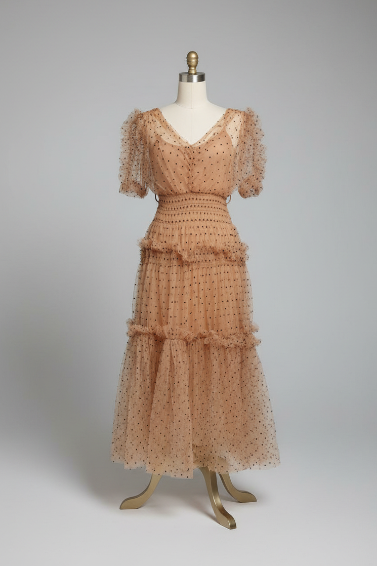 dot mesh dress