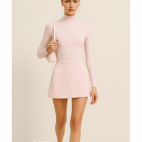新品-vinyl mini skirt-baby pink