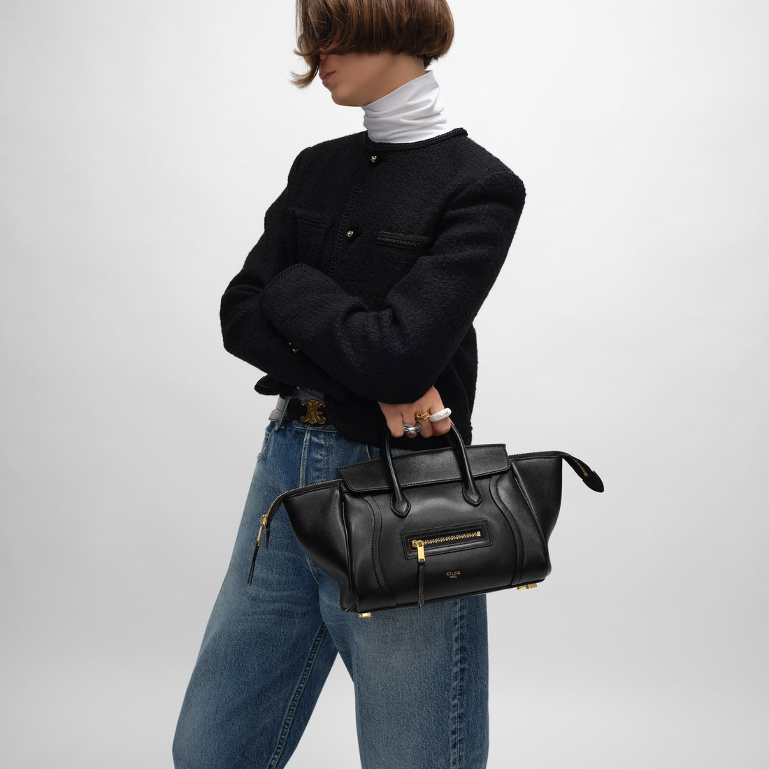 新作/新品 SMALL NEW LUGGAGE IN SUPPLE SHINY LAMBSKIN Blue(入荷リクエスト)