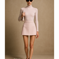 新品-vinyl mini skirt-baby pink