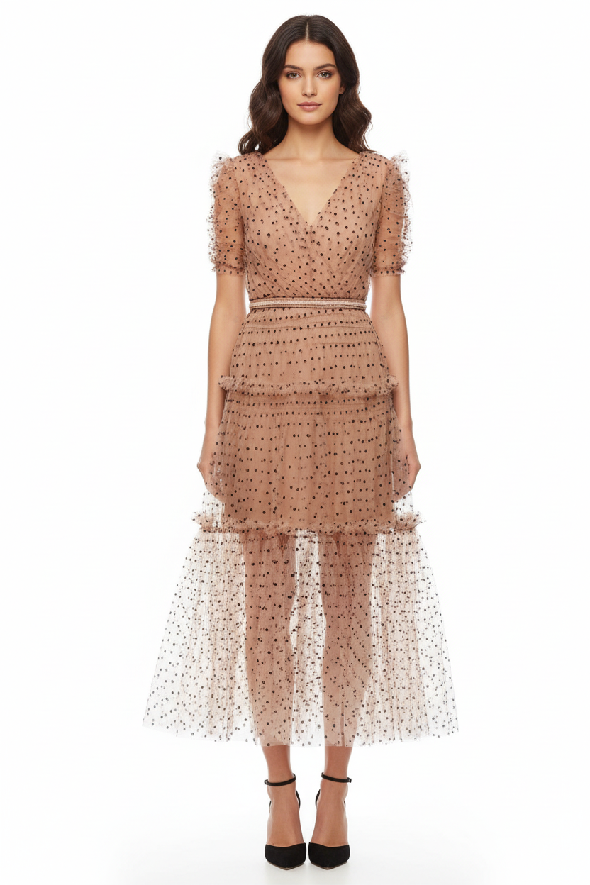 dot mesh dress