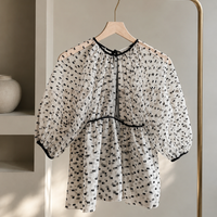 ほぼ未使用 sheer dot silk blouse(UK6/S)入荷リクエスト受付中