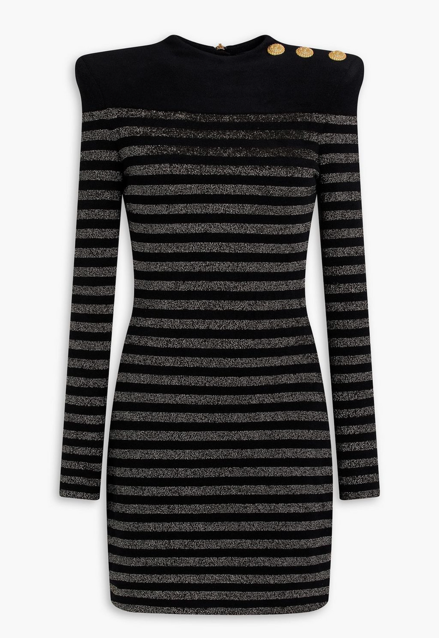 metallic stripe dress