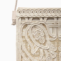 Cording Embroidery Pouch With Leather Strap - White(入荷リクエスト)