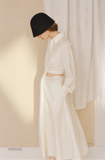 新品 -HARPER- Shirt Dress WHITE