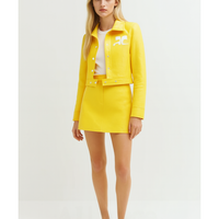 新品-vinyl mini skirt-yellow