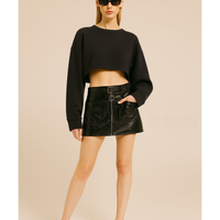 新品zip mini skirt