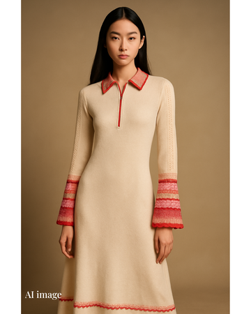 KNIT LONG sleeve DRESS