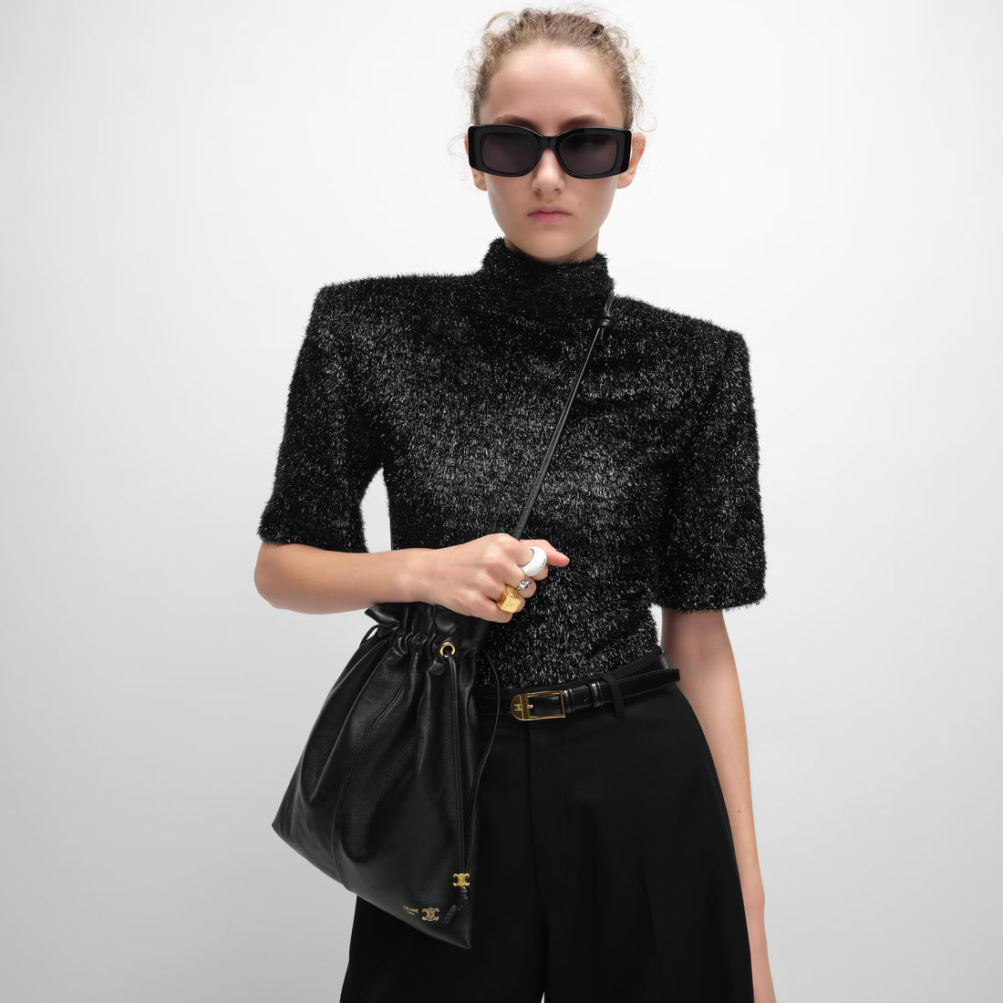 新品/新作 small crystal pouch in lambskin beige(入荷リクエスト)