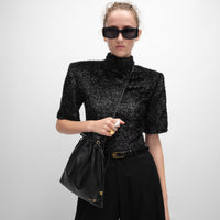 新品/新作 small crystal pouch in lambskin beige(入荷リクエスト)