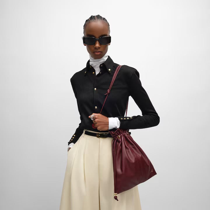 新作/新品 small crystal pouch in lambskin Bordeaux brown(入荷リクエスト)