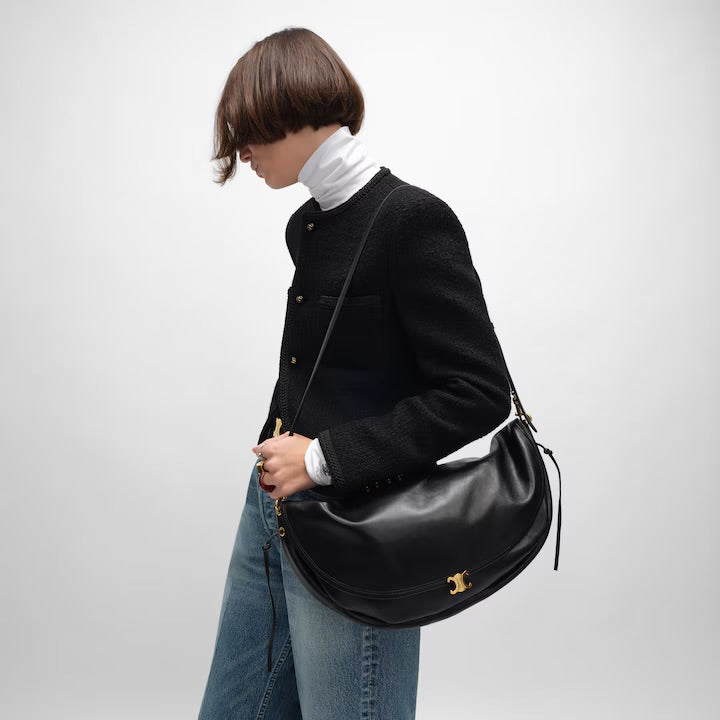 新作/新品 HALFMOON SOFT TRIOMPHE BAG IN SUPPLE SHINY LAMBSKIN  brown(入荷リクエスト)