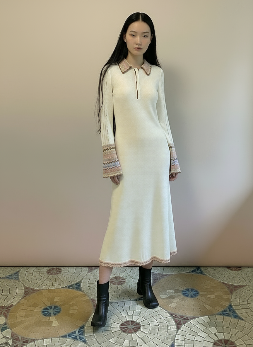 KNIT LONG sleeve DRESS