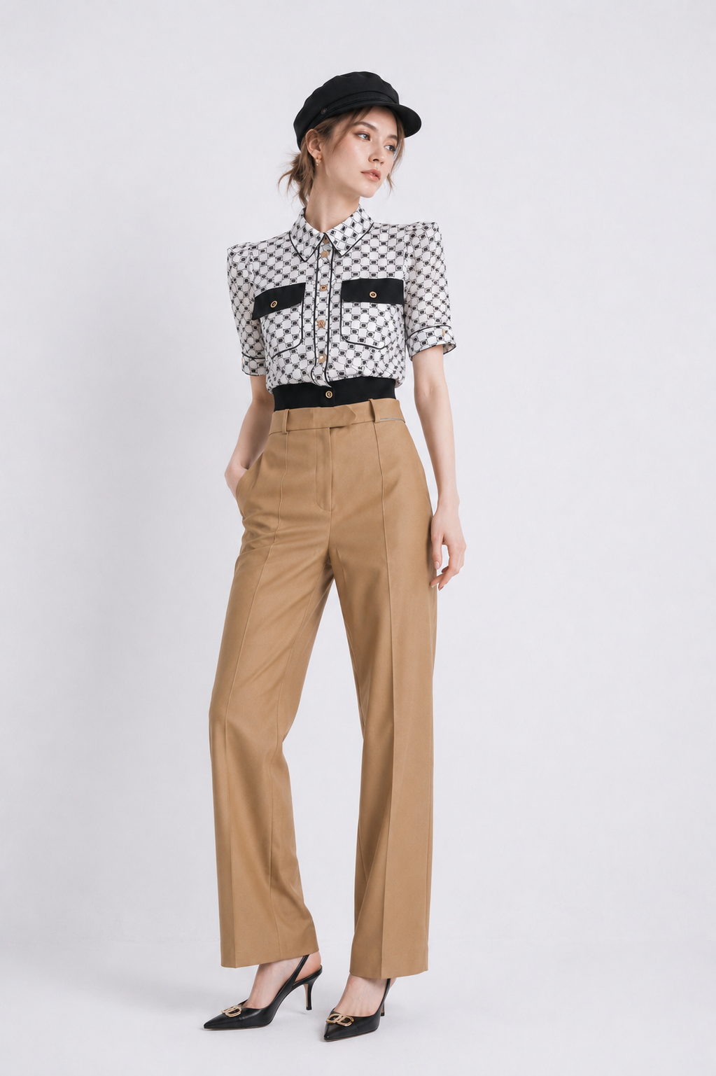 logo print cropped shirt