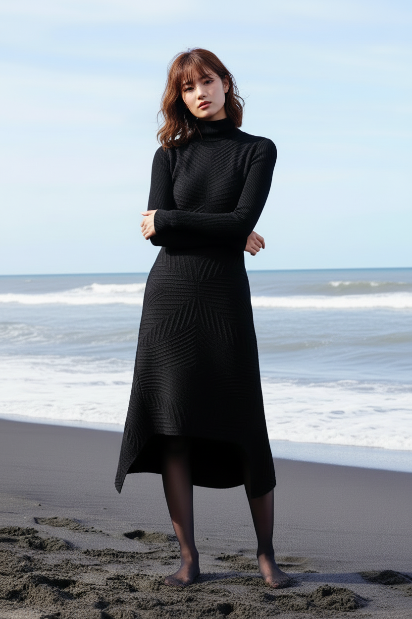 KNIT MIDI DRESS